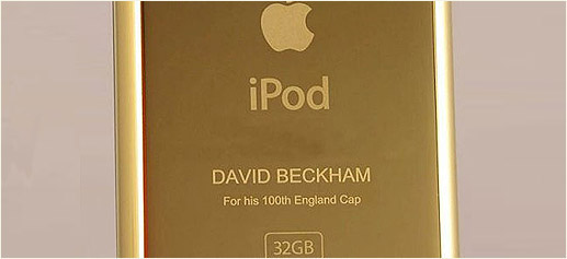 David Beckham y su iPod de oro
