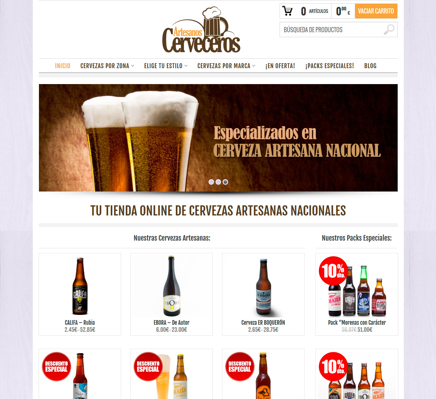 Cervezas artesanas nacionales a un solo clic